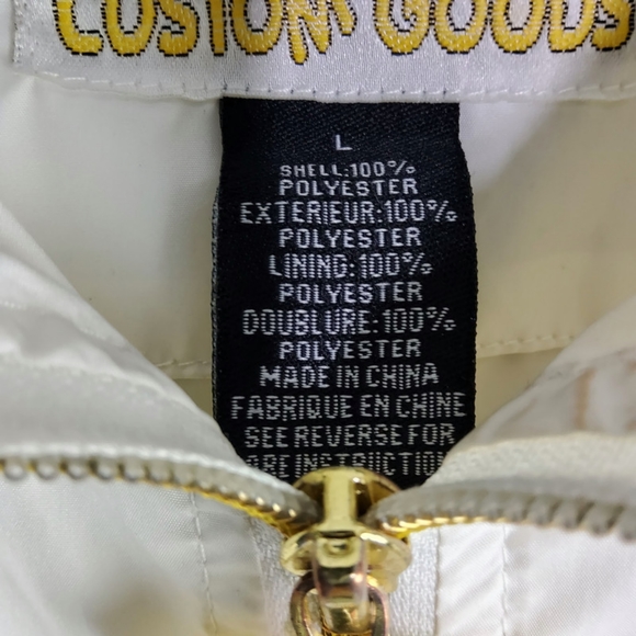 Neff Customs White And Gold Full Zip Hidden Hooded Unisex Jacket - Picture 3 of 13